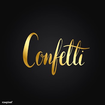 Confetti wording typography style vector | Free stock vector - 517714