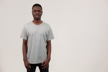 Confident black man in studio
