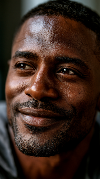 Confident Black Man Portrait in Casual Attire