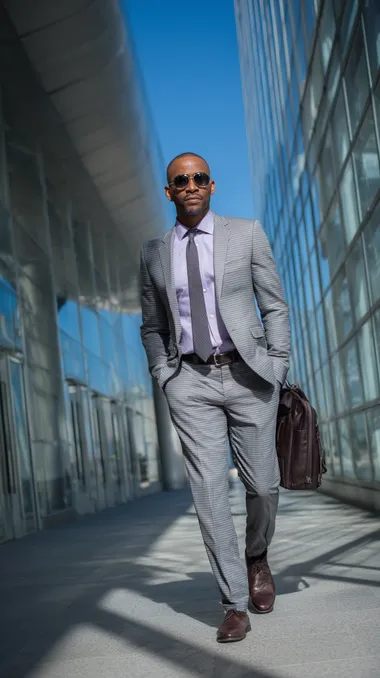 Confident Businessman in Modern Urban Setting
