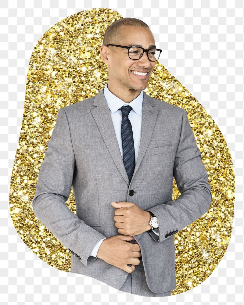 Confident businessman png badge sticker, | Free PNG - rawpixel