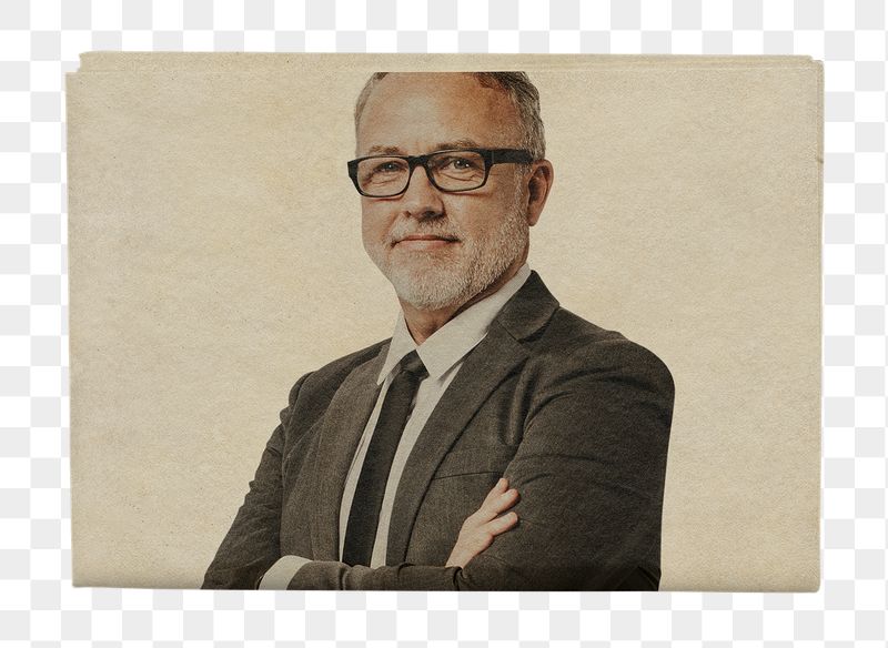 Confident businessman png newspaper sticker, | Free PNG - rawpixel