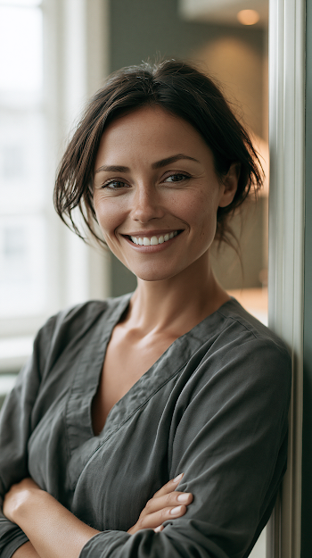 Confident Female Dentist in Modern Clinic