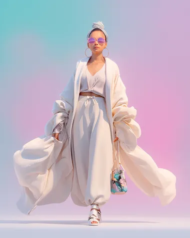 Confident Girl in Minimalist Fashion Walking Urban Style Confident Girl in Minimalist Fashion Walking Urban Style