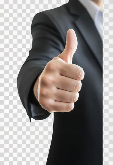 Confident in Style: A Smart Man Giving Thumbs Up