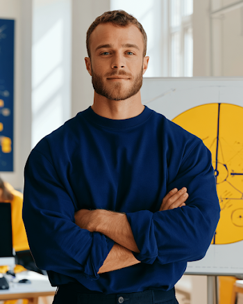 Confident Professional in Modern Office Setting