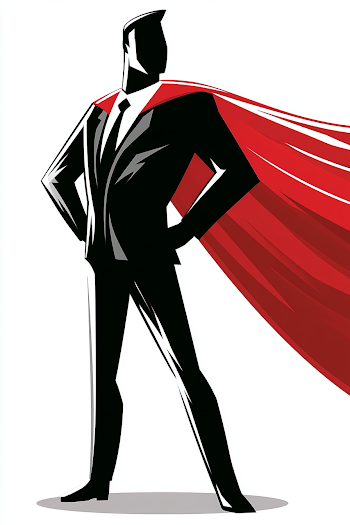 Confident Superhero Businessman Illustration