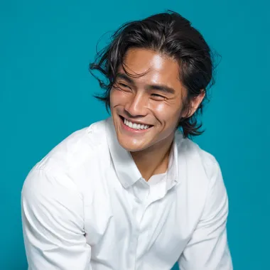 Confident Thai Male Model in White Shirt Confident Thai Male Model in White Shirt