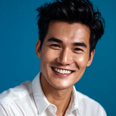 Confident Thai Male Model with Thick Hair Confident Thai Male Model with Thick Hair