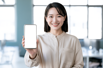 Confident Young Asian Businesswoman in Modern Office