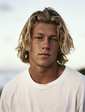 Confident Young Australian Surfer in Natural Coastal Light