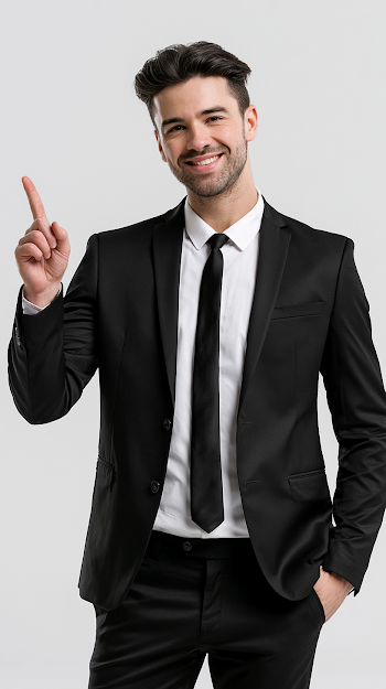 Confident Young Businessman in Tailored Suit