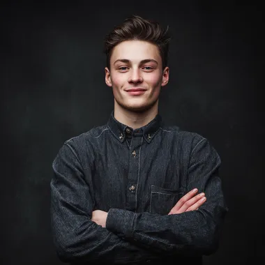 Confident Young Man in Formal Shirt Confident Young Man in Formal Shirt
