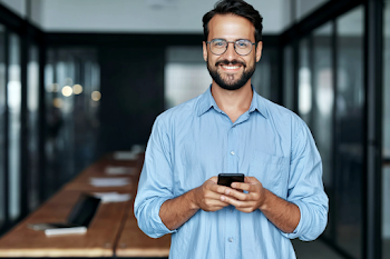 Confident Young Professional in Modern Office