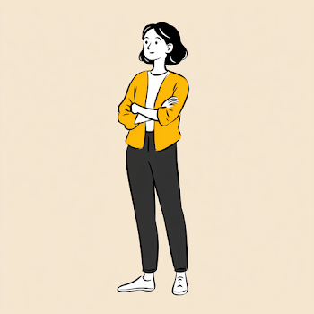 Confident Young Woman in Casual Outfit