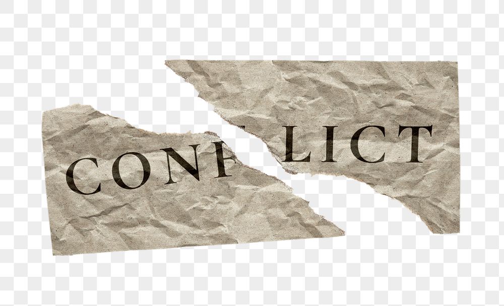 Conflict png ripped paper typography | Free PNG - rawpixel