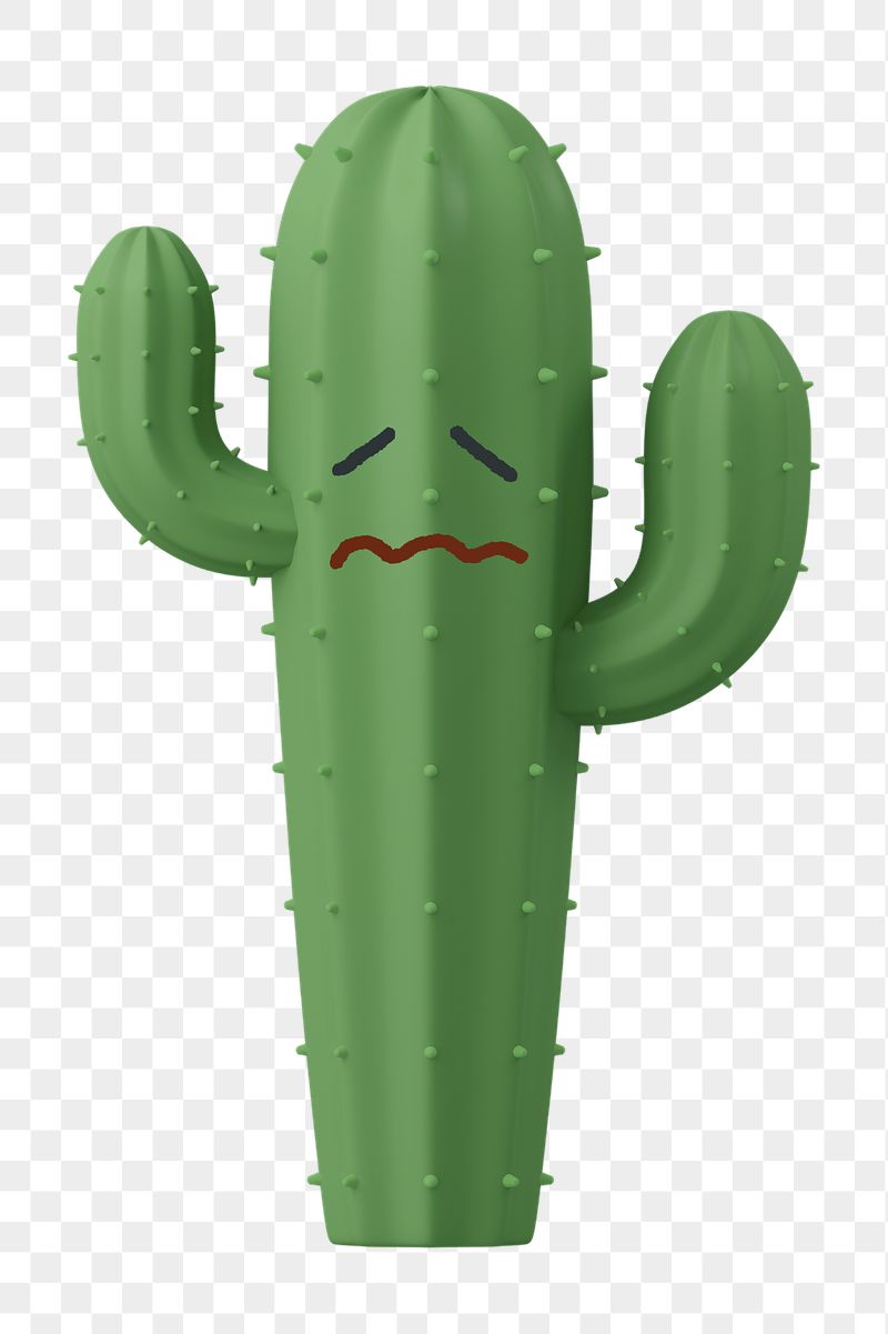 Confounded face png cactus sticker, | Free PNG - rawpixel
