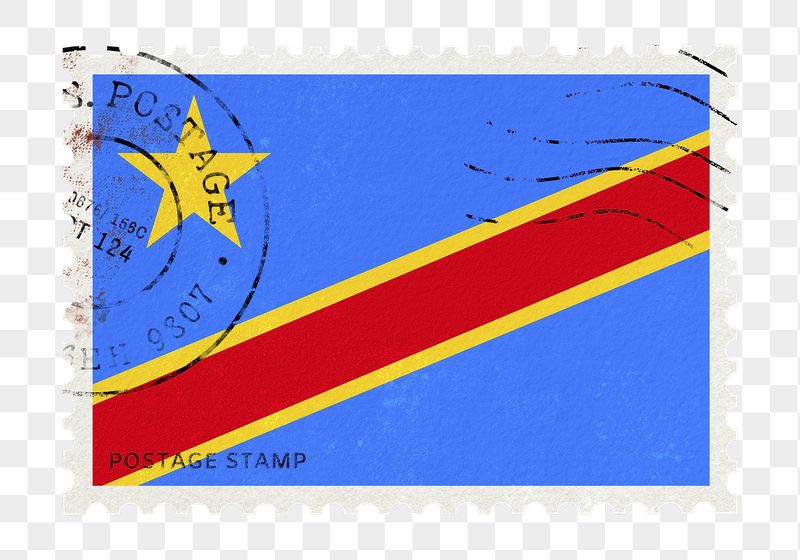 Congo flag png post stamp | Free PNG - rawpixel