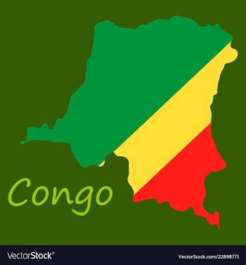 Congo map and flag in white background vector image