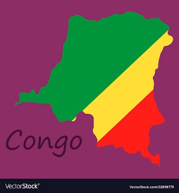 Congo map and flag in white background vector image