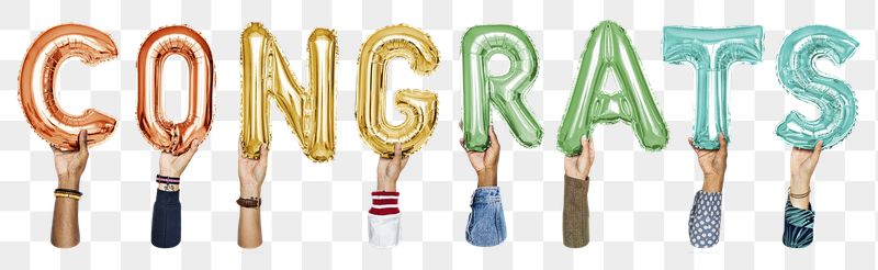 Congrats png, letter foil balloon, | Free PNG - rawpixel