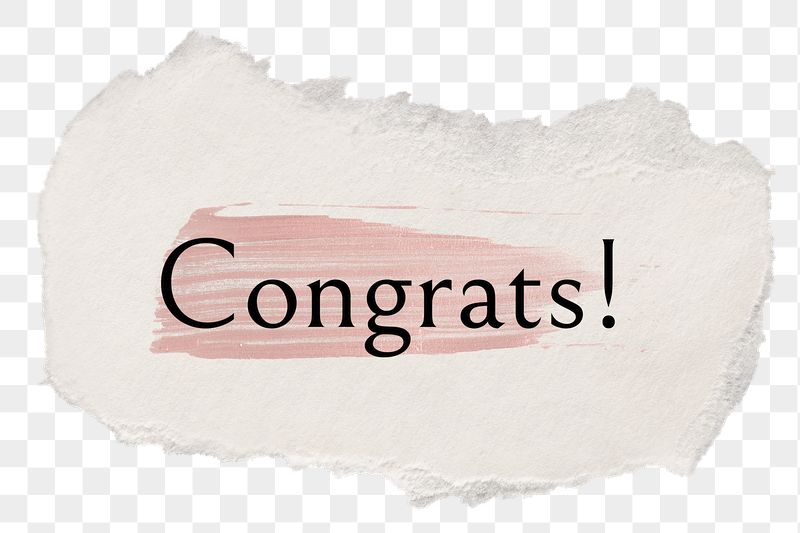 Congrats! png ripped paper word | Free PNG - rawpixel