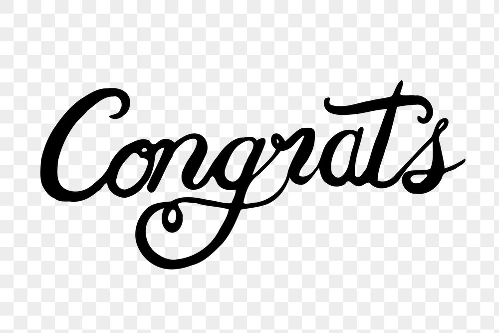 Congrats typography png sticker, greeting | Free PNG - rawpixel