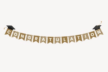 Congratulations gold banner collage element, | Free PSD - rawpixel