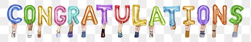 Congratulations png, letter foil balloon, | Free PNG - rawpixel