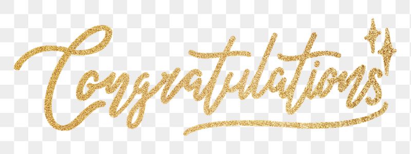 Congratulations png word, gold glittery | Free PNG - rawpixel