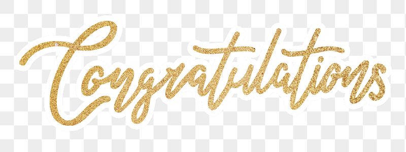 Congratulations png word, gold glittery | Free PNG - rawpixel