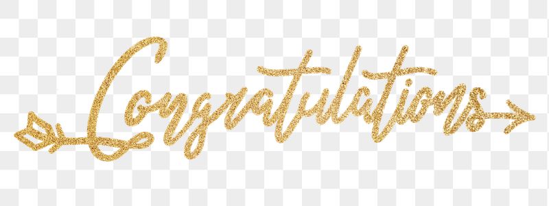 Congratulations png word, gold glittery | Free PNG - rawpixel
