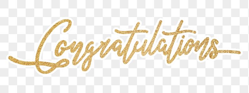 Congratulations png word, gold glittery | Free PNG - rawpixel