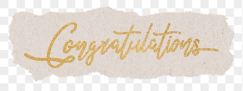 Congratulations png word, gold glittery | Free PNG - rawpixel