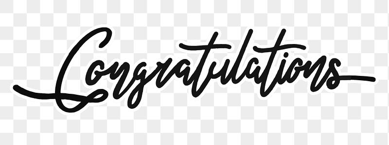 Congratulations png word, minimal black | Free PNG - rawpixel
