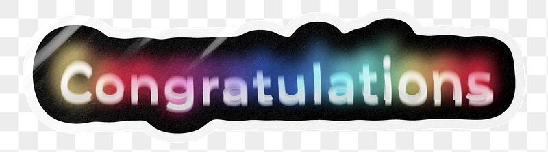 Congratulations png word sticker, neon | Free PNG - rawpixel