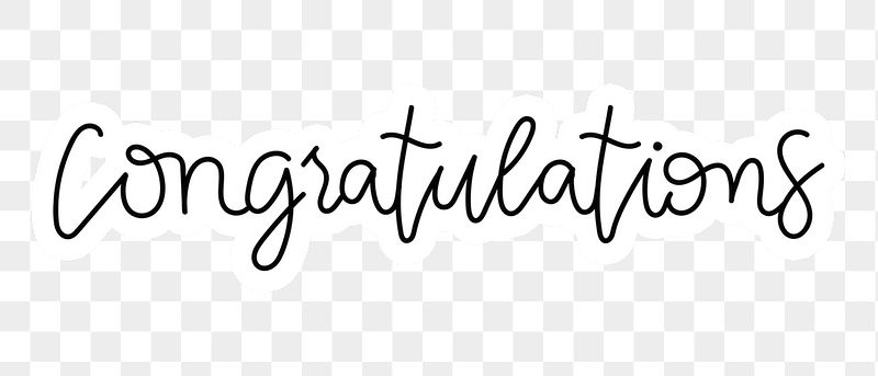 Congratulations png word sticker typography, | Free PNG - rawpixel