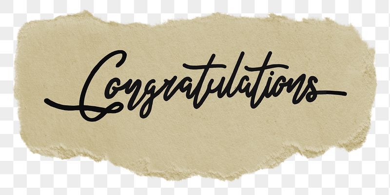 Congratulations word png, black calligraphy | Free PNG - rawpixel