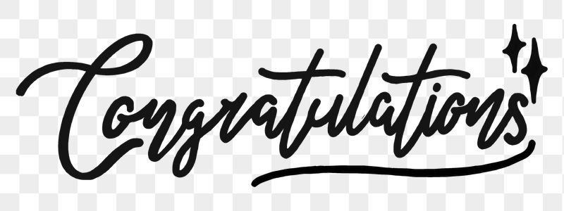 Congratulations word png, minimal black | Free PNG - rawpixel