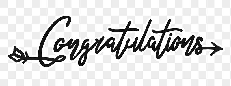 Congratulations word png, minimal black | Free PNG - rawpixel