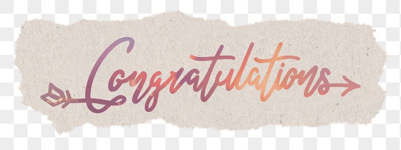 Congratulations word png, ripped paper, | Free PNG - rawpixel