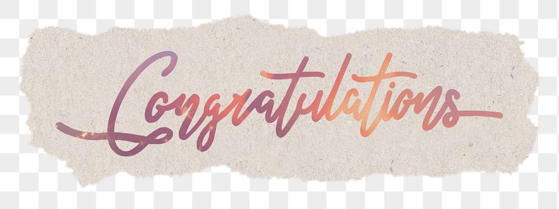 Congratulations word png, ripped paper, | Free PNG - rawpixel