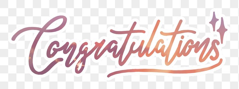 Congratulations word png sticker, purple | Free PNG - rawpixel