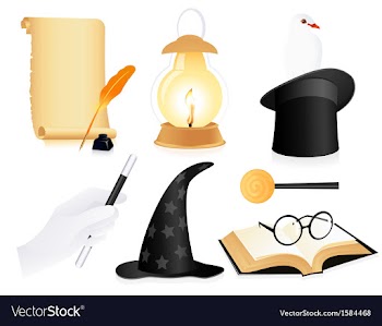 Conjurer icon set vector image