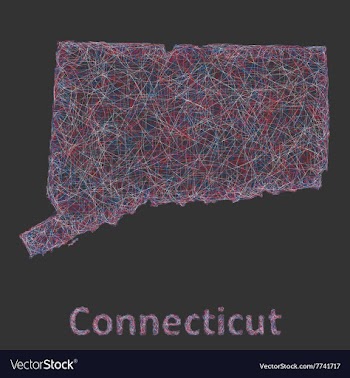 Connecticut line art map vector image