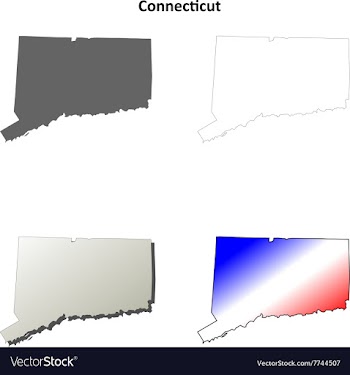 Connecticut outline map set vector image