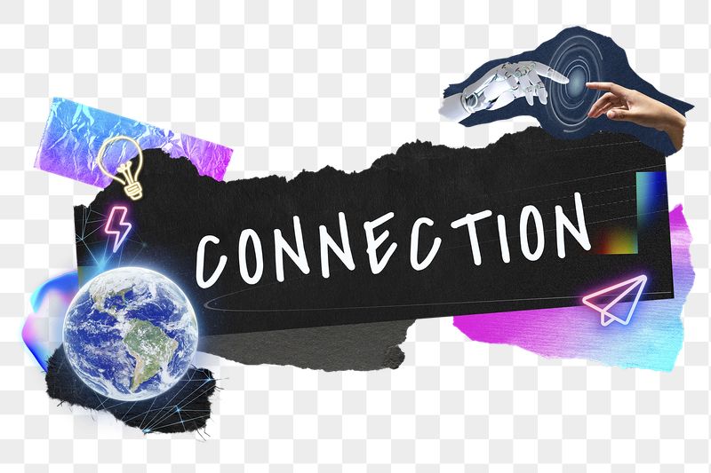 Connection png word sticker typography, | Free PNG - rawpixel