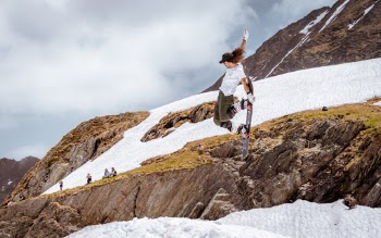 Considering it's June there is still a lot of snow left up in the mountains, enough to make a few not so small kickers in order to end this winter season with a proper "bag of tricks send-off".