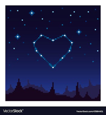 constellation in the form of a heart in the space