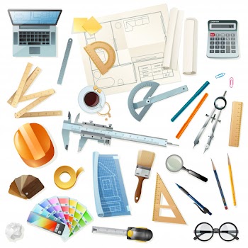 Construction architect tools set